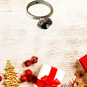 Brighton romantica silver and gray crystal ring.  Size 8.  Excellent condition